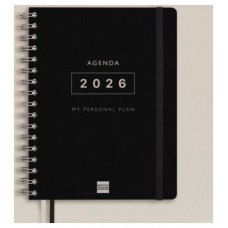 AGENDA 16 MESES SEPTIEMBRE 2025-DICIEMBRE 2026 TEMPUS 4º 155X212 SEMANA VISTA VERTICAL NEGRO+ FINOCAM 626600126 (Espera 4 dias)
