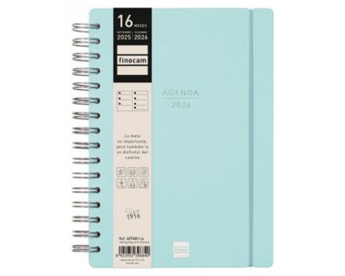 AGENDA 16 MESES SEPTIEMBRE 2025-DICIEMBRE 2026 HAIKU E10-155X212 SEMANA VISTA HORIZONTAL AZUL+ FINOCAM 627400426 (Espera 4 dias)