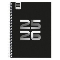 AGENDA ESCOLAR 2025-2026 COOL 4º 155X212 SEMANA VISTA HORIZONTAL NEGRO+ FINOCAM 645040326 (Espera 4 dias)
