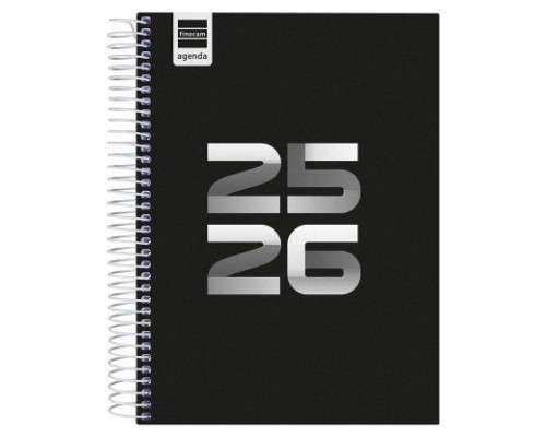 AGENDA ESCOLAR 2025-2026 COOL 4º 155X212 1DIA PAGINA NEGRO+ FINOCAM 645060326 (Espera 4 dias)