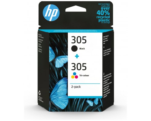HP Paquete de 2 cartuchos de tinta original 305 tricolor / negro