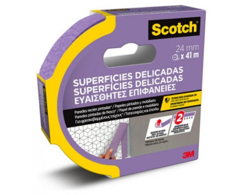 ROLLO CINTA ADHESIVA DE ENMASCARAR PINTOR SUPERFICIES DELICADAS 24MM X 41M SCOTCH 7100324370 (Espera 4 dias)