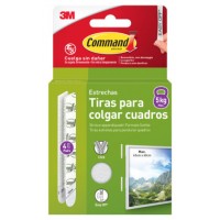 BLISTER TIRAS ADHESIVAS ESTRECHAS PARA CUADROS HASTA 5KG COMMAND 17207WHI-4-ISP 3M 7100337206 (Espera 4 dias)