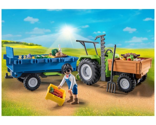 Playmobil tractor con remolque