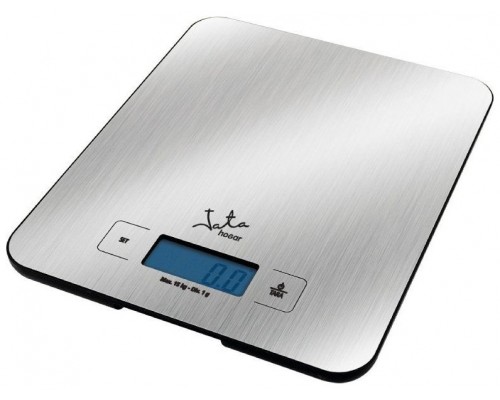 JATA ELECTRONIC KITCHEN SCALE 15KG MAX LCD TIMER AND CLOCK STAINLESS STEEL 719