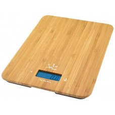 JATA ELECTRONIC KITCHEN SCALE 15KG MAX LCD TIMER AND CLOCK BAMBOO 720