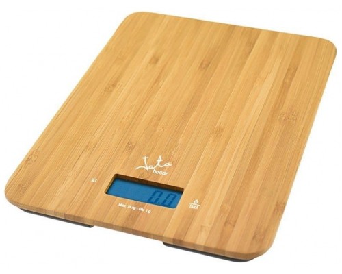 JATA ELECTRONIC KITCHEN SCALE 15KG MAX LCD TIMER AND CLOCK BAMBOO 720