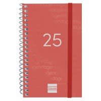 AGENDA 2025 BASIC YEAR E3 79X127MM SEMANA VISTA HORIZONTAL ROJO FINOCAM 741423025 (Espera 4 dias)