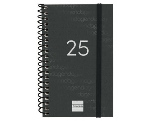 AGENDA 2025 BASIC YEAR E3 79X127MM SEMANA VISTA HORIZONTAL NEGRO FINOCAM 741426025 (Espera 4 dias)