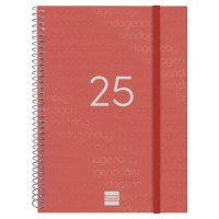 AGENDA 2025 BASIC YEAR E10 155X212MM SEMANA VISTA HORIZONTAL ROJO FINOCAM 741453025 (Espera 4 dias)