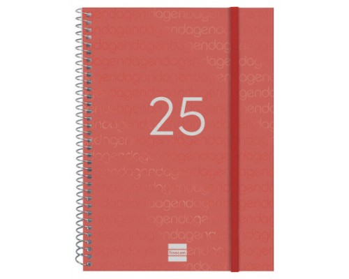 AGENDA 2025 BASIC YEAR E10 155X212MM SEMANA VISTA HORIZONTAL ROJO FINOCAM 741453025 (Espera 4 dias)