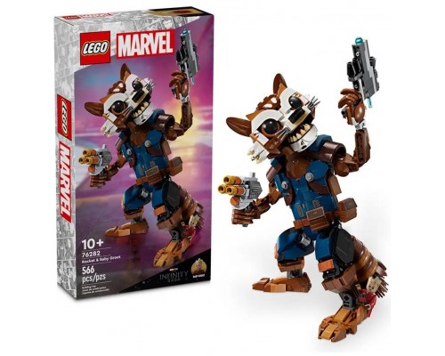 Lego marvel rocket y bebe groot