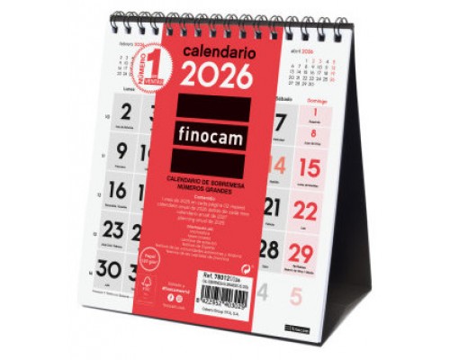 CALENDARIO 2026 SOBREMESA NEUTRO NUMEROS GRANDES XS 140X150MM FINOCAM 780120026 (Espera 4 dias)