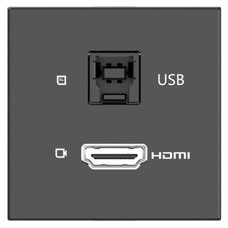 KRAMER ROOM CONNECTIVITY PASSIVE BLACK MODULE WITH 1 HDMI PORT + 1 USBB PORT INPUT.- MD-H+B/AF(B) (80-000358)-MR28 KRAMER ROOM CONNECTIVITY PASSIVE BLACK MODULE WITH 1 HDMI PORT + 1 USBB PORT INPUT.- MD-H+B/AF(B) (80-000358)