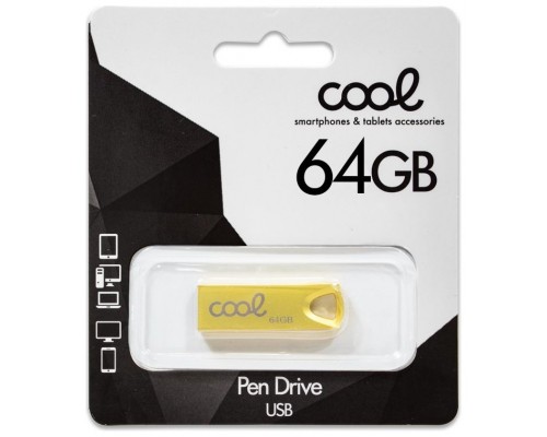 PENDRIVE 64GB USB 2.0 COOL METAL KEY DORADO