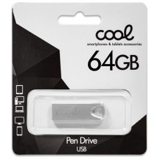 PENDRIVE 64GB USB 2.0 COOL METAL KEY PLATA