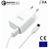 CARGADOR COOL MICRO USB 3 AMP WHITE   CABLE
