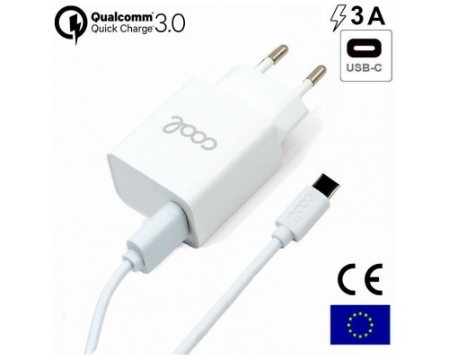 CARGAGOR COOL USB-C 3AMP CARGA RAPIDA WHITE CABLE