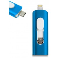 PENDRIVE 64GB 3 EN 1 COOL  AZUL