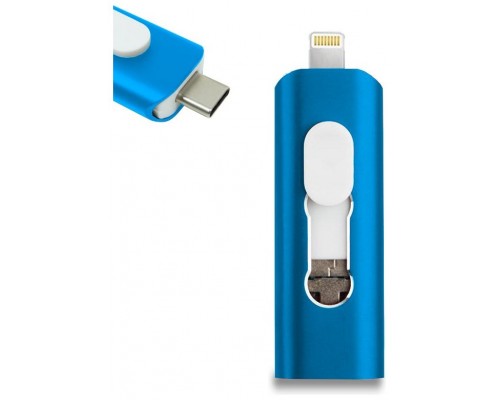 PENDRIVE 64GB 3 EN 1 COOL  AZUL