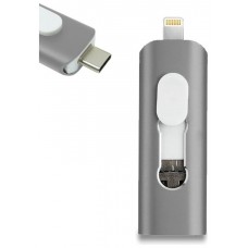 PENDRIVE 128GB 3 EN 1 COOL GRIS