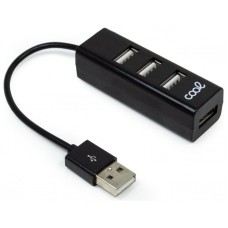 HUB USB 2.0 UNIVERSAL COOL 4 PUERTOS USB NEGRO