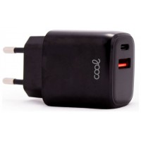 CARGADOR COOL DUAL USBC-USB 20W BLACK