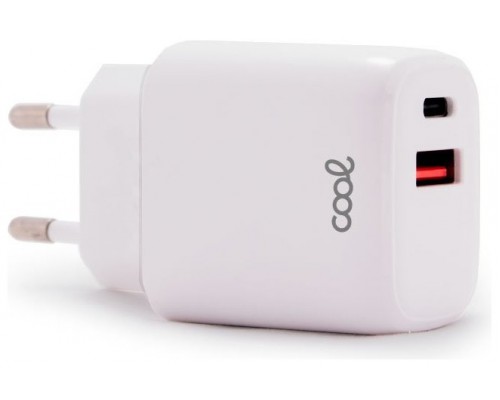 CARGADOR COOL DUAL USBC-USB 20W WHITE