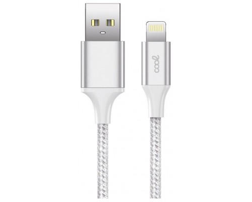 CABLE COOL USB LIGHTNING 1.2M NYLON WHITE