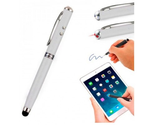 PUNTERO STYLUS COOL UNIVERSAL LASER PLATEADO