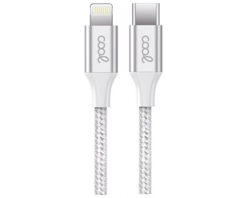 CABLE COOL USB-C A LIGHTNING 1.2M NYLON WHITE
