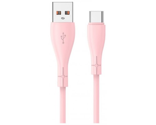 CABLE COOL USB A USB-C 1M NYLON PINK