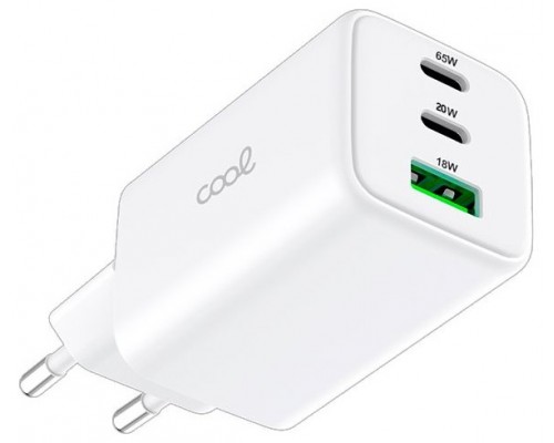 CARGADOR COOL 65W ULTRA CARGA RAPIDA WHITE