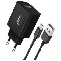 CARGADOR COOL MICRO USB 2.4 AMP BLACK  CABLE