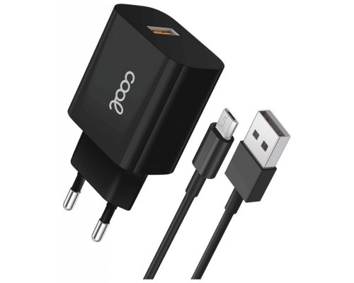 CARGADOR COOL MICRO USB 2.4 AMP BLACK  CABLE