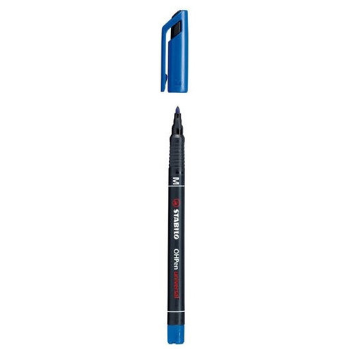 MARCADOR PERMANENTE PUNTA MEDIA OHPEN UNIVERSAL 1MM. AZUL STABILO 843/41-MR0 MARCADOR PERMANENTE PUNTA MEDIA OHPEN UNIVERSAL 1MM. AZUL STABILO 843/41