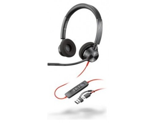 Auriculares poly estéreo blackwire 3325 con