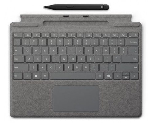 MICROSOFT SURFACE PRO 8/9/10/COPILOT+ TYPE COVER SIGNATURE PLATA + SLIM PEN 2 (Espera 4 dias)