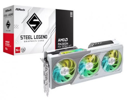 VGA ASROCK RX9060XT SL 16GO,AMD,RX9060XT,16GB,GDDR6,128BIT,2HDMI+2DP (3 VENTILADORES)