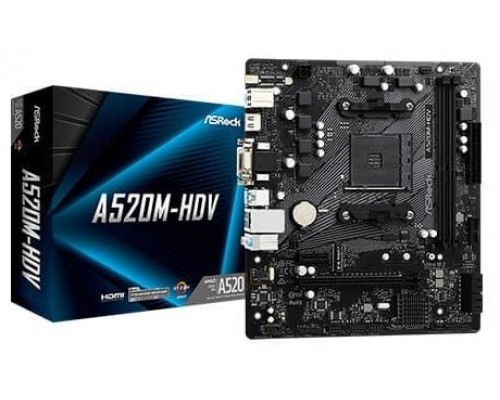 PLACA ASROCK A520M-HDV AMD AM4 2DDR4 HDMI PCIE3.0