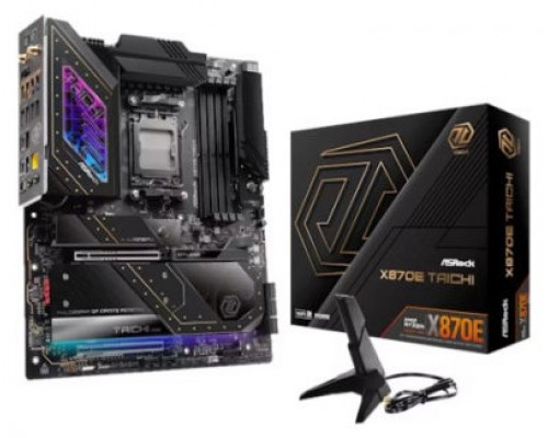 PLACA ASROCK X870E TACHI,AMD,AM5,X870E,4DDR5,256GB,2USB4 TYPE-C+HDMI,6SATA3,4M.2,2USB4,7USB3.2,1USB TYPE-C,LAN5GB,WIFI7+BT,ATX