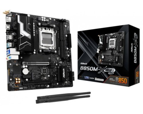 PLACA ASROCK B850M-X WIFI R2.0,AMD,AM5,B850,2DDR5,128GB,1HDMI+1DP,4SATA3,2.5GBLAN,WIFI6E+BT5.2,5USB3.2+2USB TYPE-C,MATX