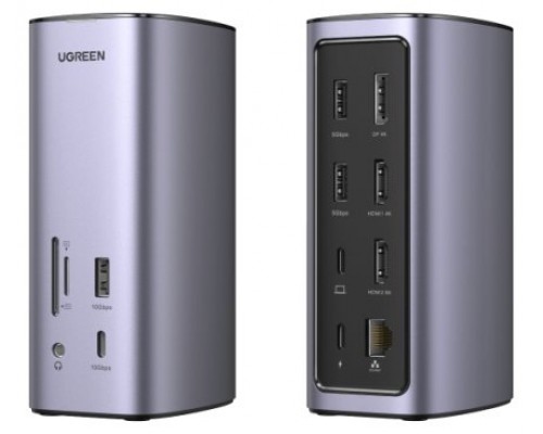 Ugreen USB-C Docking Station 12-in-1 Al&aacute;mbrico Plata