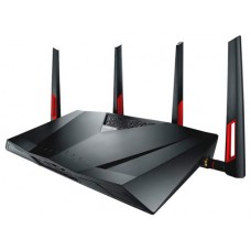 ASUS DSL-AC88U router inalámbrico Doble banda (2,4 GHz / 5 GHz) Gigabit Ethernet Negro, Rojo