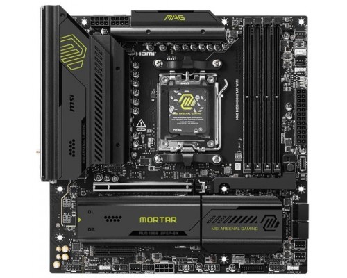 PLACA MSI MAG B850M MORTAR WIFI,AMD,AM5,B850,4DDR5,256GB,1HDMI,4SATA3+3M.2,5GBLAN+WIFI7+BT5.4,9USB3.2,MATX