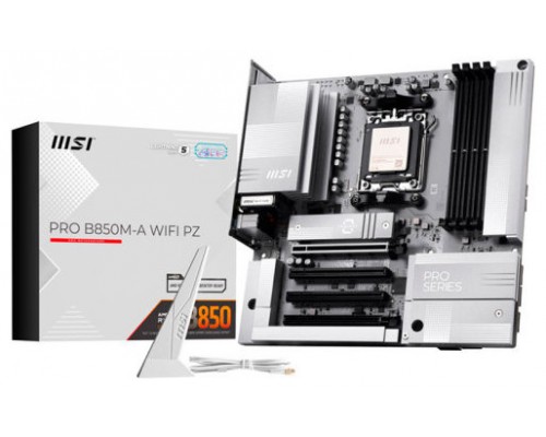 PLACA MSI PRO B850M-A WIFI PZ,AMD,AM5,B850,4DDR5,256GB,1HDMI+1DP,4SATA3+2M.2,5G LAN,6USB3.2,MATX-MR32 PLACA MSI PRO B850M-A WIFI PZ,AMD,AM5,B850,4DDR5,256GB,1HDMI+1DP,4SATA3+2M.2,5G LAN,6USB3.2,MATX