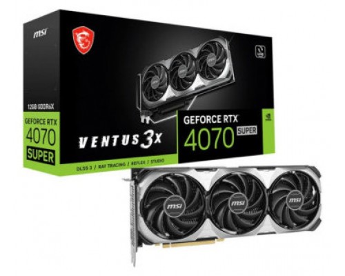 VGA MSI RTX 4070 SUPER 12G VENTUS 3X,NV,RTX4070SUPER,12GB,GDDR6X,192BIT,3DP+1HDMI,TORX FAN 4.0,3 VENTILADORES