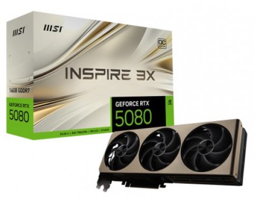 MSI GEFORCE RTX 5080 16G INSPIRE 3X OC tarjeta gráfica NVIDIA 16 GB GDDR7