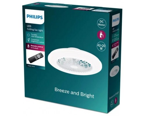 PHILIPS Ventilador Plafón con ventilador Amigo 42+20 W con luz LED