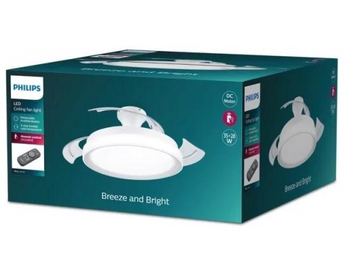 PHILIPS Ventilador Bliss Blanco 35+28 W con luz LED